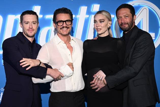 FANTASTIC FOUR PREMIERE SYDNEY, (L-R) Joseph Quinn, Pedro Pascal, Vanessa Kirby and Ebon Moss-Bachrach arrive for the Sydney premiere of The Fantastic Four: First Steps at HOYTS Entertainment Quarter, in Sydney, Tuesday, July 15, 2025. ( NO ARCHIVING SYDNEY NEW SOUTH WALES AUSTRALIA  Copyright: xDANxHIMBRECHTSx 20250715132216188370