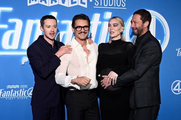 FANTASTIC FOUR PREMIERE SYDNEY, (L-R) Joseph Quinn, Pedro Pascal, Vanessa Kirby and Ebon Moss-Bachrach arrive for the Sydney premiere of The Fantastic Four: First Steps at HOYTS Entertainment Quarter, in Sydney, Tuesday, July 15, 2025. ( NO ARCHIVING SYDNEY NEW SOUTH WALES AUSTRALIA  Copyright: xDANxHIMBRECHTSx 20250715130601729305