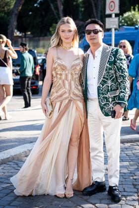 Guests outside of the Dolce & Gabbana fashion show at Foro Romano in Rome, Italy, on 14 July 2025. Guests outside of the Dolce & Gabbana fashion show at Foro Romano in Rome, Italy, on 14 July 2025., Credit:Stefano Costantino TTL Avalon Italy, Rome  Copyright: xStefanoxCostantinoxTTLx xAvalonx 1022123359
