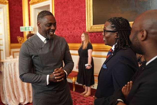 King Charles III hosts Youth Opportunity Summit Idris Elba, founder of the Elba Hope Foundation and an alumnus of the King s Trust, speaks to Shaninga Marasha from the Big Kid Foundation at the Youth Opportunity Summit hosted by King Charles III at St James s Palace in London, with young people, youth organisations, government officials, and representatives from the sports, education and arts sectors. Picture date: Tuesday July 15, 2025., Credit:Aaron Chown Avalon UK, London  Copyright: xAaronxChownx xAvalonx 1022135479