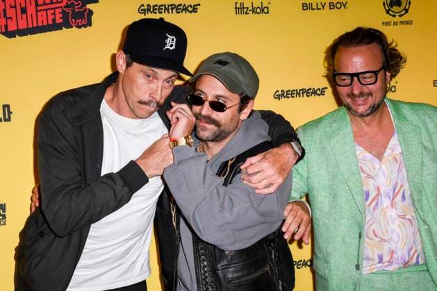 abb Marc Hosemann, Arman Kashani und Oliver Rihs zu Gast bei der Premiere des Films SchwarzeSchafe im Kino in der Kultur Brauerei am15.Juli 2025 in Berlin Berlin Deutschland