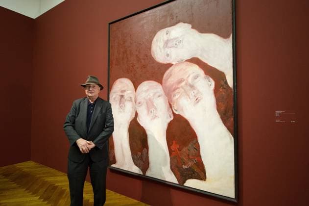 Städel - Georg Baselitz, Die Helden 29.06.2016 Frankfurt Museum Städel - Ausstellung: Georg Baselitz, Die Helden. Im Bild (l-r): Georg Baselitz in der Ausstellung vor dem Bild Oberon (1963 1964) Frankfurt Frankfurt Hessen Germany *** Städel Georg Baselitz, the Heroes 29 06 2016 Frankfurt Museum Städel Exhibition Georg Baselitz, the Heroes at Picture l r Georg Baselitz in the Exhibition before the Picture Oberon 1963 1964 Frankfurt Frankfurt Hesse Germany