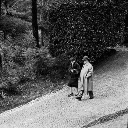 RECORD DATE NOT STATED Konrad Adenauer with his daughter in Ascona Konrad Adenauer with his daughter in Ascona. Copyright: RDB ATP 1032_05_rdb00158352