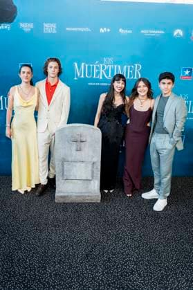 Los Muertimer Premiere, Madrid, Spain - 16 Jul 2025 Bruna Gonzalez, Adrian Checa, Melani Garcia, Iratxe Emparan and Diego Montejo attend to Los Muertimer Premiere at Kinepolis on July 16, 2025 in Madrid, Spain. (Credit: Miguel Escavias Alfa Images) Pozuelo de Alarcon Kinepolis Madrid Spain Copyright: x x2025xMiguelxEscavias AlfaxImagesx
