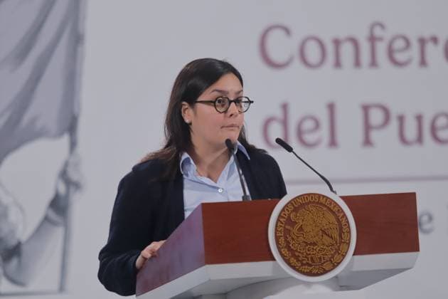 Head of the Productive Development Unit at the Ministry of Economy, Ximena Escobedo JuoÂ¡rez, speaks about the investment in seven states to modernize production plants. during a briefing at the National Palace. on July 17, 2025 in Mexico City, Mexico. Mexico City Mexico - ZUMAe321 20250717_zia_e321_017 Copyright: xCarlosxSantiagox