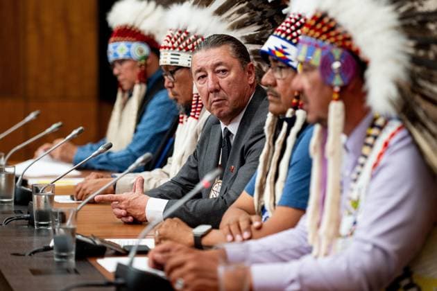 July 17, 2025, Ottawa, On, Canada: Senator Paul öÄuPJöÄÃ¹ Prosper looks on during a press conference on the sidelines of the First Nations Summit in Ottawa, on Thursday, July 17, 2025. Ottawa Canada  - ZUMAc35_ 20250717_zaf_c35_050 Copyright: xSpencerxColbyx