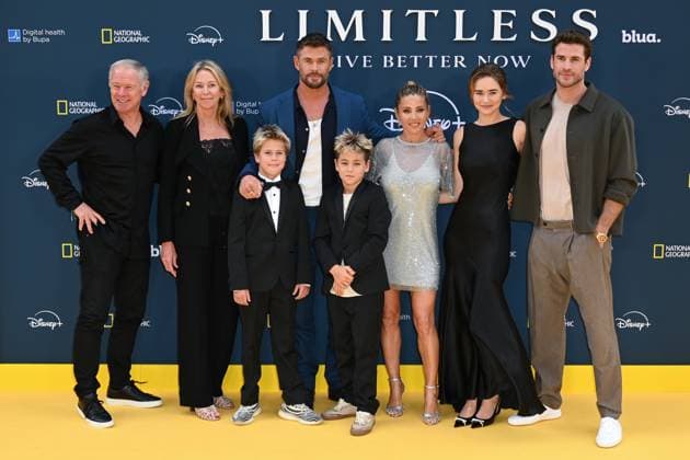 Craig Hemsworth, Leonie Hemsworth, Tristan Hemsworth, Chris Hemsworth, Sasha Hemsworth, Elsa Pataky, Gabriella Brooks and Liam Hemsworth attends Limitless: Live Better Now - Season 2 Premiere at the Odeon Luxe Leicester Square in London, England. UK. Thursday 17th July 2025. Copyright: xJamesxWarrenx LIMITLESS - LIVE BETTER NOW - SEASON 2 PREM25