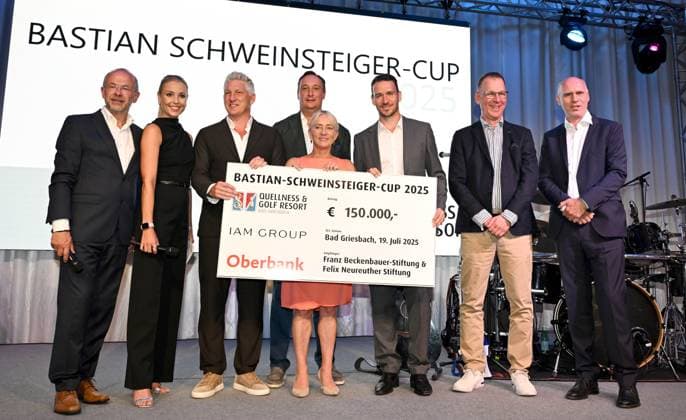 Andreas Gerleigner , Antonia Wisgickl, Bastian Schweinsteiger, Alexander Hartl, Heidi Beckenbauer, Felix Neureuther, Robert Dempf, Thomas Beckenbauer - 2 .Bastian-Schweinsteiger-Cup im Quellness & Golf Resort in Bad Griesbach , 19. Juli 2025