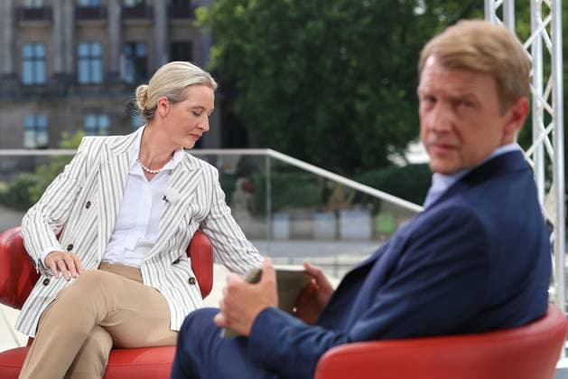 Bilder des Jahres 2025, News 07 Juli Berlin, Deutschland, 20.07.2025: ARD-Sommerinterview: Alice Weidel (AfD) im Gespräch mit Markus Preiß, Leiter ARD-Hauptstadtstudio *** Berlin, Germany, 20 07 2025 ARD summer interview Alice Weidel AfD in conversation with Markus Preiß, Head of ARD Capital City Studio Copyright: xdtsxNachrichtenagenturx dts_76693
