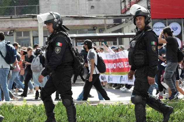 Anti-gentrification march in Mexico MEXICO CITY, MEXICO - JULY 20: Police take security measures during the second anti-gentrification march in Tlalpan, Mexico City, Mexico on July 20, 2025. Grace Hie Yoon Anadolu Mexico City Mexico. Editorial use only. Please get in touch for any other usage.  Copyright: x2025xAnadoluxGracexHiexYoonx