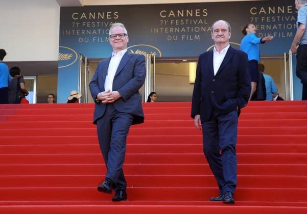 Thierry Frémaux, délégué général du festival de Cannes, Pierre Lescure, président du festival de Cannes lors de la montée des marches du film Le livre d images lors du 71ème Festival International du Film de Cannes, France, le 11 mai 2018. Borde Jacovides Moreau Bestimage Red carpet for the movie Le livre d images during the 71th Cannes International Film festival in Cannes, France, on May 11, 2018. Cannes France Copyright: xJACOVIDES-BORDE-MOREAUx xBESTIMAGExJACOVIDES-BORDE-MOREAUx xBESTIMAGEx