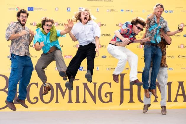 Bilder des Jahres 2025, Entertainment 07 Juli July 22, 2025, Giffoni Valle Piana, Salerno, Italy: Italian band I Patagarri Francesco Parazzoli, Jacopo Protti, Daniele Corradi, Giovanni Monaco, Arturo Monico and Nicholas Guandalini attends the photocall at 55th Giffoni Film Festival 2025 on July 22, 2025 in Giffoni Valle Piana, Salerno, Italy. Giffoni Valle Piana Italy - ZUMAl175 20250722_zip_l175_194 Copyright: xFrancescoxLucianox