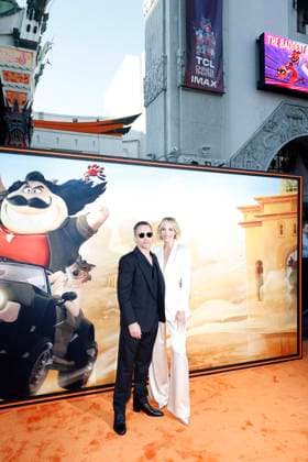 July 23, 2025, Los Angeles, California, USA: Sam Rockwell, Leslie Bibb at the Premiere of The Bad Guys 2 at the TCL Chinese Theatre IMAX Los Angeles USA - ZUMAg107 20250723_zep_g107_151 Copyright: xNinaxPrommerx