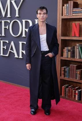 LOS ANGELES, CA - JULY 24: Corey Mylchreest at the NETFLIX Los Angeles premiere of My Oxford Year on July 24, 2025 at the Tudum Theater in Los Angeles, California. Copyright: xMediaPunchx