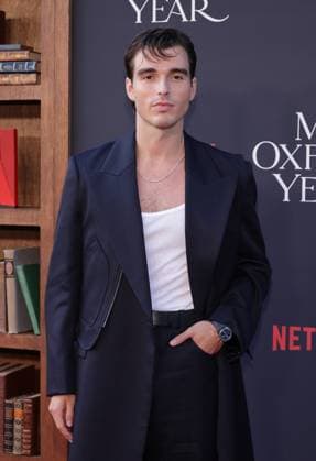 LOS ANGELES, CA - JULY 24: Corey Mylchreest at the NETFLIX Los Angeles premiere of My Oxford Year on July 24, 2025 at the Tudum Theater in Los Angeles, California. Copyright: xMediaPunchx