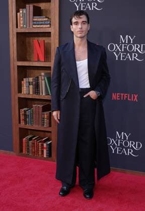 LOS ANGELES, CA - JULY 24: Corey Mylchreest at the NETFLIX Los Angeles premiere of My Oxford Year on July 24, 2025 at the Tudum Theater in Los Angeles, California. Copyright: xMediaPunchx
