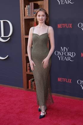 LOS ANGELES, CA - JULY 24: Poppy Gilbert at the NETFLIX Los Angeles premiere of My Oxford Year on July 24, 2025 at the Tudum Theater in Los Angeles, California. Copyright: xMediaPunchx