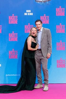 Premiere - Die Nackte Kanone Pamela Anderson und Liam Neeson bei der Deutschlandpremiere von Die Nackte Kanone im UCI Luxe East Side Gallery Kino am 24.07.2025 in Berlin. Copyright: xEventpressxKochanx