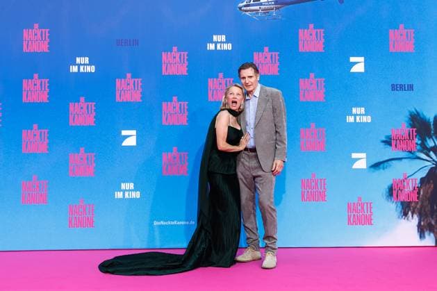 Premiere - Die Nackte Kanone Pamela Anderson und Liam Neeson bei der Deutschlandpremiere von Die Nackte Kanone im UCI Luxe East Side Gallery Kino am 24.07.2025 in Berlin. Copyright: xEventpressxKochanx