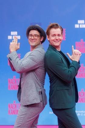 Premiere - Die Nackte Kanone Philipp Danne und Johannes Heinrichs bei der Deutschlandpremiere von Die Nackte Kanone im UCI Luxe East Side Gallery Kino am 24.07.2025 in Berlin. Copyright: xEventpressxKochanx