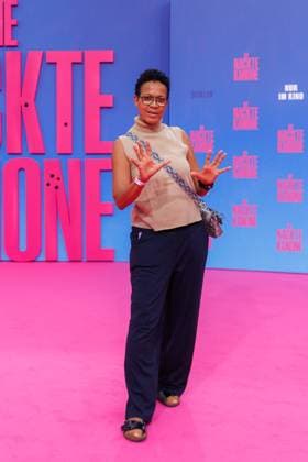 Premiere - Die Nackte Kanone Mo Asumang bei der Deutschlandpremiere von Die Nackte Kanone im UCI Luxe East Side Gallery Kino am 24.07.2025 in Berlin. Copyright: xEventpressxKochanx