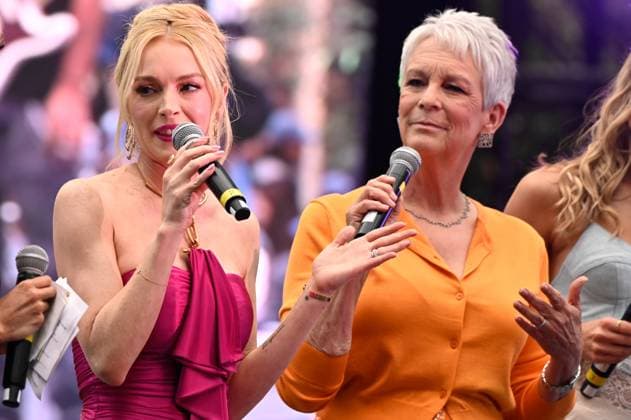 July 24, 2025, Mexico City, Ciudad de Mexico, Mexico: Lindsay Lohan and Jamie Lee Curtis are interview during the purple carpet for Freakier Friday movie at Cinepolis Toreo Parque Central. on July 24, 2025 in Mexico City, Mexico. Mexico City Mexico - ZUMAe321 20250724_zea_e321_116 Copyright: xCarlosxTischlerx
