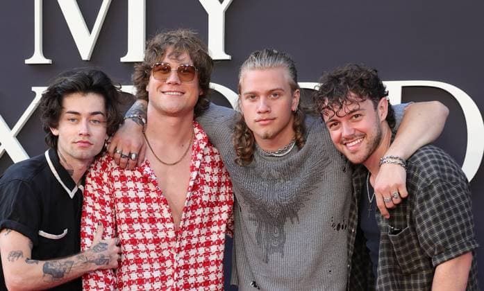 Netflix s My Oxford Year Premiere - LA Mason Watts, Conor Smith, Zach Newbould and Shane Appell of the Midnight Til Morning At Netflix s My Oxford Year Los Angeles Premiere At Netflix Tudum Theater , In Los Angeles CA, USA on July 24, 2025. Photo by Fati S ABACAPRESS.COM Lso Angeles CA United States  Copyright: xFatixSadou ABACAPRESS.COMx