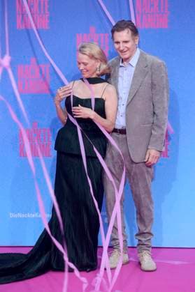 Pamela Anderson und Liam Neeson bei der Premiere des Kinofilms Die nackte Kanone The Naked Gun im Kino UCI Luxe East Side Gallery. Berlin, 24.07.2025