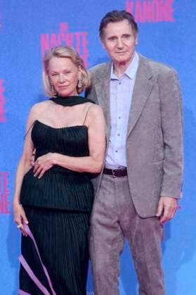 Pamela Anderson und Liam Neeson bei der Premiere des Kinofilms Die nackte Kanone The Naked Gun im Kino UCI Luxe East Side Gallery. Berlin, 24.07.2025