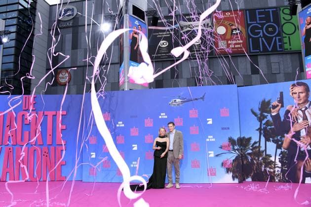 Pamela Anderson, Liam Neeson bei der Deutschlandpremiere von DIE NACKTE KANONE in Berlin am 24.07.2025