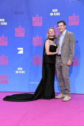 Pamela Anderson, Liam Neeson bei der Deutschlandpremiere von DIE NACKTE KANONE in Berlin am 24.07.2025