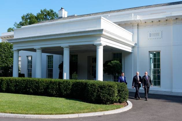 July 24, 2025, Washington, District Of Columbia, USA: James Blair, Deputy Chief of Staff for Legislative, Political and Public Affairs, Russell Vought, Director, Office of Management and Budget (OMB) and Bill Pulte, Director of the Federal Housing Finance Agency, arrive to give remarks to the media outside the West Wing of of the White House in Washington, DC, US, on Thursday, July 24, 2025 Washington USA - ZUMAs152 20250724_faa_s152_118 Copyright: xAaronxSchwartzx-xPoolxviaxCNPx