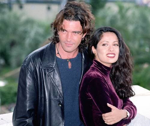 Cannes Film Festival 1995 May 10, 1995; CANNES, FRANCE; Actors ANTONIO BANDERAS and SALMA HAYEK at the Cannes Film Festival for the movie Desperado. CANNES FRANCE Copyright: xFredericxInjimbertx