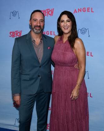July 28, 2025, Los Angeles, California, USA: TONY HALE and D ARCY CARDEN at the premiere of SKETCH, held at Cinemark Playa Vista in Los Angeles, California Los Angeles USA - ZUMAs247 20250728_zmp_s247_002 Copyright: xCharliexSteffensx