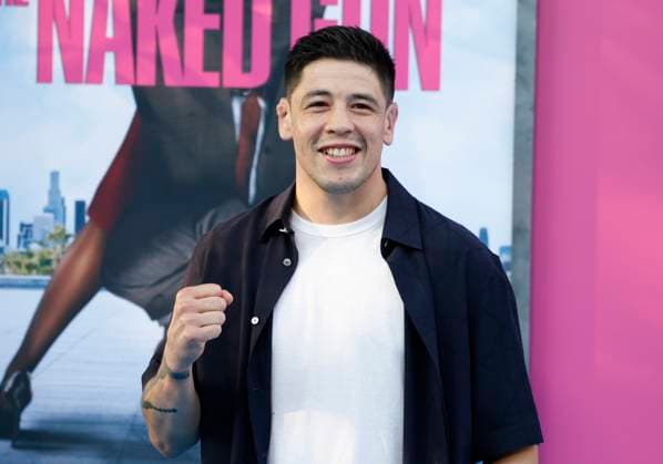 Brandon Moreno arrives on the red carpet for Paramount Pictures The Naked Gun Premiere at the SVA Theatre on Monday, July 28, 2025 in New York City.  NYP20250729327 JOHNxANGELILLO