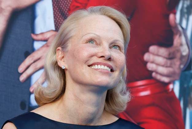 Pamela Anderson arrives on the red carpet for Paramount Pictures The Naked Gun Premiere at the SVA Theatre on Monday, July 28, 2025 in New York City.  NYP20250729302 JOHNxANGELILLO