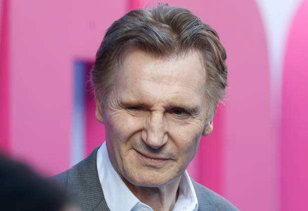Liam Neeson arrives on the red carpet for Paramount Pictures The Naked Gun Premiere at the SVA Theatre on Monday, July 28, 2025 in New York City.  NYP20250729303 JOHNxANGELILLO