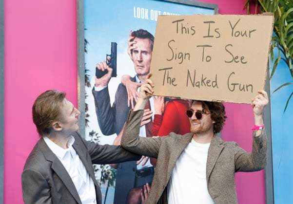 Liam Neeson arrives on the red carpet for Paramount Pictures The Naked Gun Premiere at the SVA Theatre on Monday, July 28, 2025 in New York City.  NYP202507293121 JOHNxANGELILLO