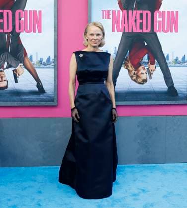 Pamela Anderson arrives on the red carpet for Paramount Pictures The Naked Gun Premiere at the SVA Theatre on Monday, July 28, 2025 in New York City.  NYP202507293122 JOHNxANGELILLO