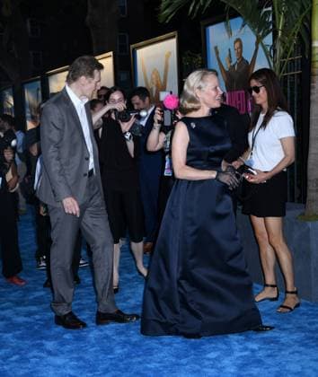 July 28, 2025, New York, Ny, United States: Pamela Anderson and Liam Neeson attend the US Premiere of The Naked Gun at SVA Theater in New York. July 28, 2025. New York United States - ZUMAp281 20250728_zea_p281_001 Copyright: xPhotoxImagexPressx
