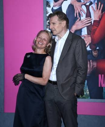 July 28, 2025, New York, Ny, United States: Pamela Anderson and Liam Neeson attend the US Premiere of The Naked Gun at SVA Theater in New York. July 28, 2025. New York United States - ZUMAp281 20250728_zea_p281_003 Copyright: xPhotoxImagexPressx