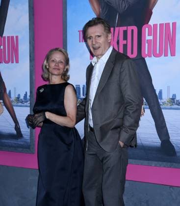 July 28, 2025, New York, Ny, United States: Pamela Anderson and Liam Neeson attend the US Premiere of The Naked Gun at SVA Theater in New York. July 28, 2025. New York United States - ZUMAp281 20250728_zea_p281_014 Copyright: xPhotoxImagexPressx