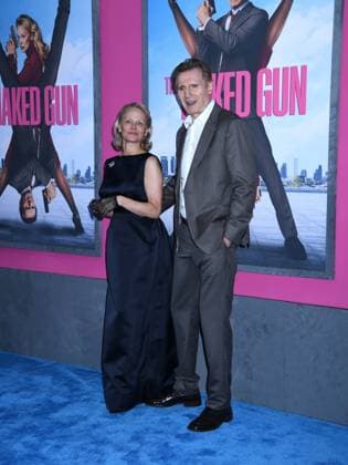 July 28, 2025, New York, Ny, United States: Pamela Anderson and Liam Neeson attend the US Premiere of The Naked Gun at SVA Theater in New York. July 28, 2025. New York United States - ZUMAp281 20250728_zea_p281_015 Copyright: xPhotoxImagexPressx