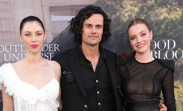 Outlander Blood of My Blood Premiere - LA Hermione Corfield, Jamie Roy, Harriet Slater At The Outlander: Blood of my Blood Premiere Event At DGA Theater Complex , In Los Angeles CA, USA on July 28, 2025. Photo by Fati S ABACAPRESS.COM Los Angeles CA United States  Copyright: xFatixSadou ABACAPRESS.COMx