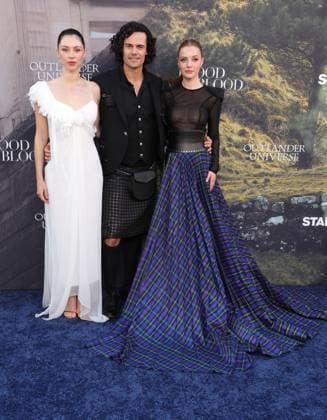 28 July 2025 . Los Angeles, California - Hermione Corfield, Jamie Roy, Harriet Slater At Outlander: Blood of my Blood Premiere Event held at DGA Theater Complex in Los Angeles. Los Angeles USA - ZUMAa123 20250728_zaa_a123_095 Copyright: xFSx