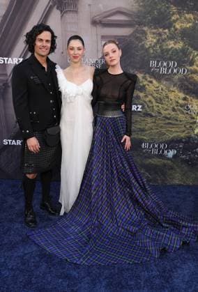 28 July 2025 . Los Angeles, California - Jamie Roy, Hermione Corfield, Harriet Slater At Outlander: Blood of my Blood Premiere Event held at DGA Theater Complex in Los Angeles. Los Angeles USA - ZUMAa123 20250728_zaa_a123_150 Copyright: xFSx
