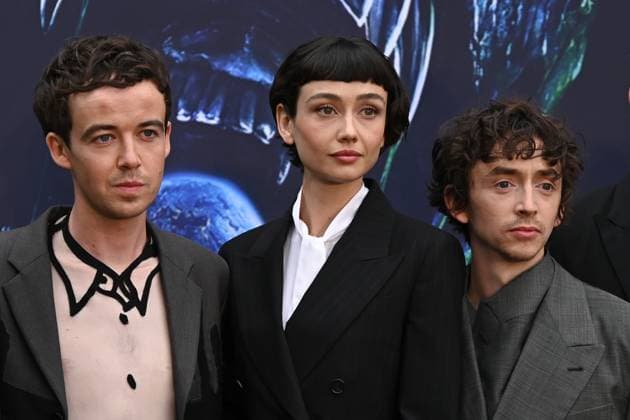 Alex Lawther, Sydney Chandler and Samuel Blenkin attends Alien: Earth European Premiere at the Barbican Centre in London, England. UK. Tuesday 29th July 2025. Copyright: xJamesxWarrenx adycq053
