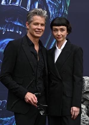 Timothy Olyphant and Sydney Chandler attends Alien: Earth European Premiere at the Barbican Centre in London, England. UK. Tuesday 29th July 2025. Copyright: xJamesxWarrenx adycq058