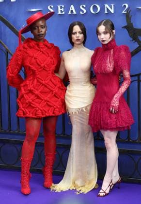 Wednesday Season 2, Part 1 world premiere in London Joy Sunday, Jenna Ortega and Emma Myers at the global premiere of Wednesday Season 2, Part 1 at Central Hall in Westminster, London. London Central Hall Westminister UK Copyright: xFredxDuvalx
