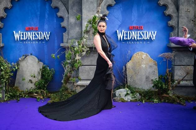 Wednesday Season 2, Part 1 Global Premiere on Wednesday 30 July 2025 Catherine Zeta-Jones and Thing seen at the Wednesday Season 2, Part 1 Global Premiere on Wednesday 30 July 2025 at The Methodist Central Hall, London. . Picture, Credit:Julie Edwards Avalon  Copyright: xJuliexEdwardsx xAvalonx 1026824179